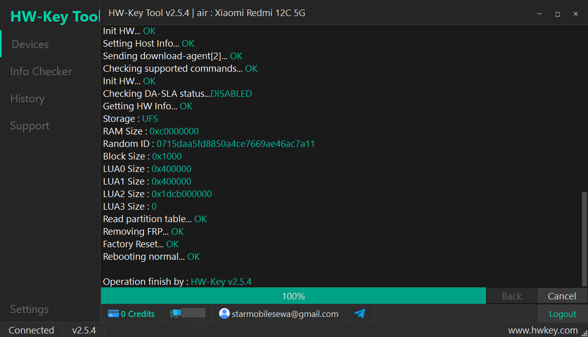 air : Xiaomi Redmi 12C 5G Remove FRP - MTK