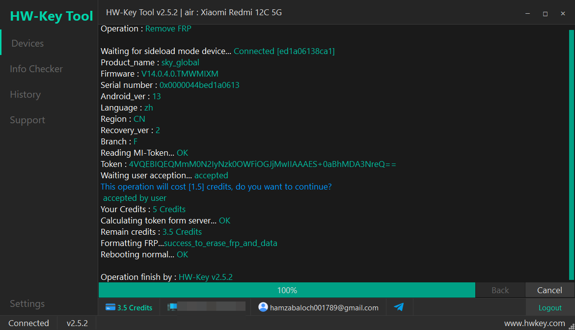 air : Xiaomi Redmi 12C 5G Remove FRP - Sideload Mode