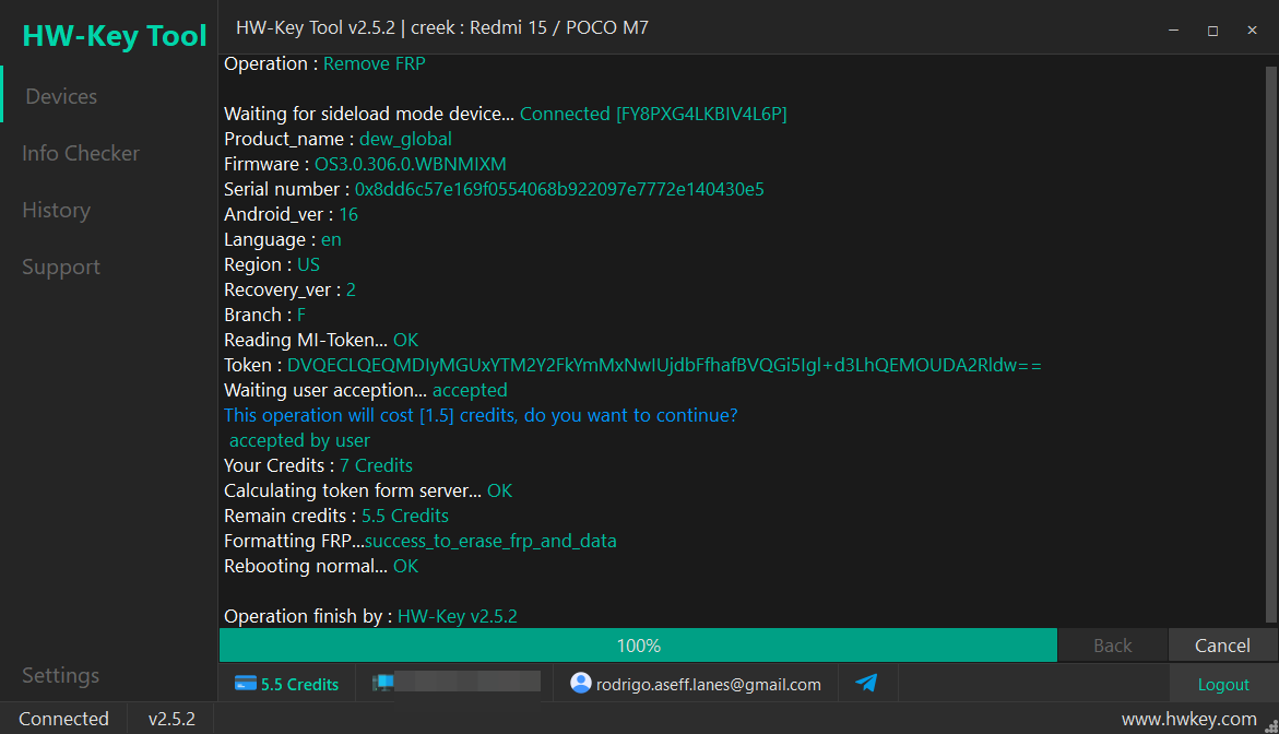 creek : Redmi 15 / POCO M7 Remove FRP - Sideload Mode