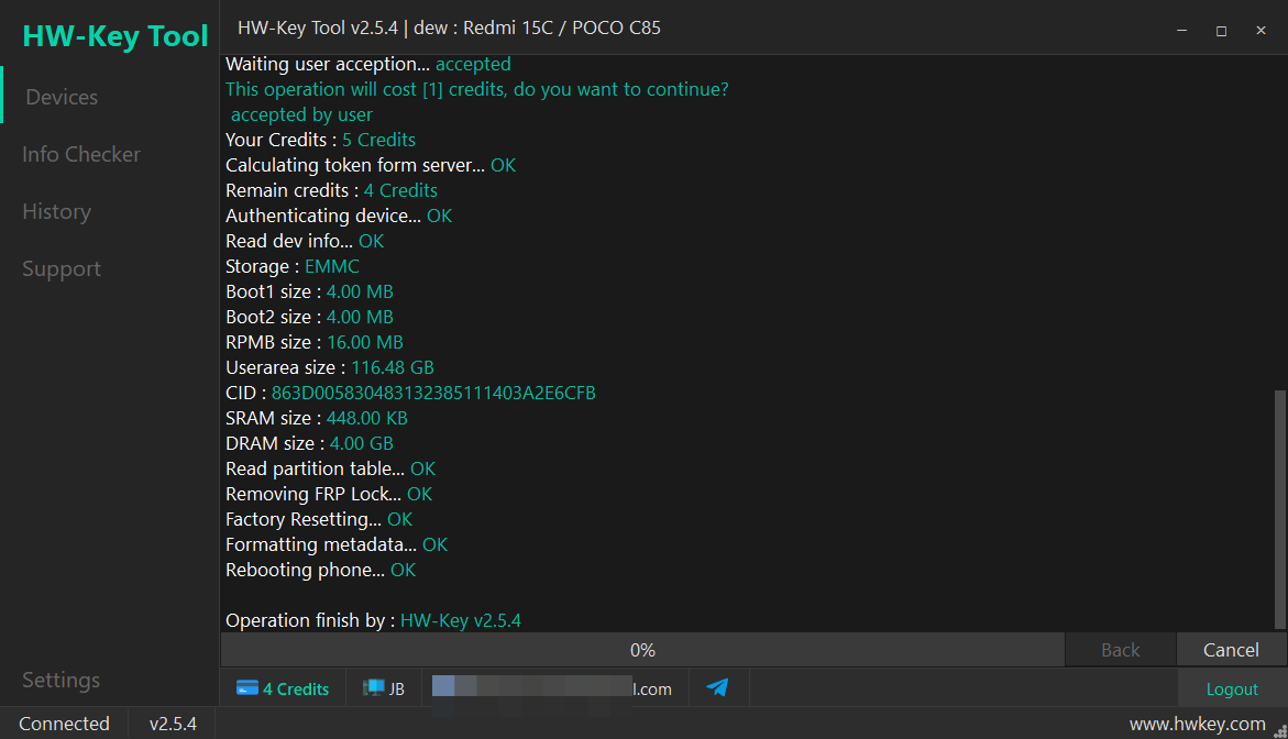 dew : Redmi 15C / POCO C85 Remove FRP - MTK