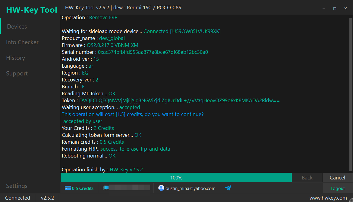 dew : Redmi 15C / POCO C85 Remove FRP - Sideload Mode