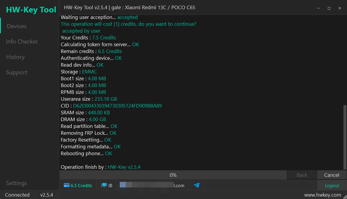 gale : Xiaomi Redmi 13C / POCO C65 Remove FRP - MTK