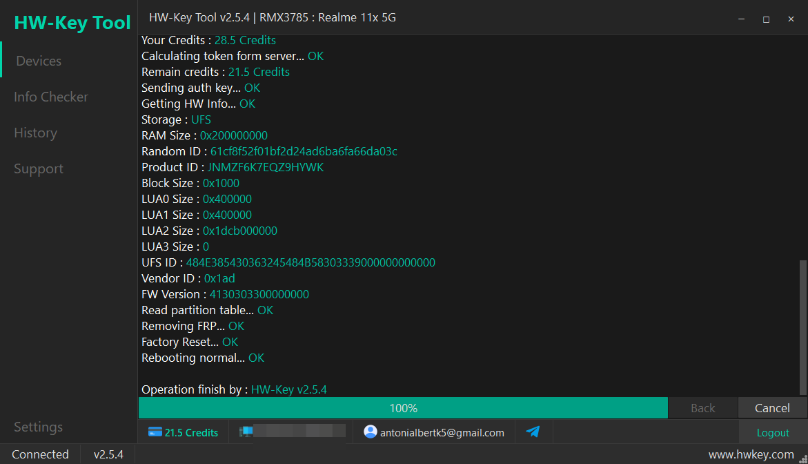 RMX3785 : Realme 11x 5G Remove FRP - MTK
