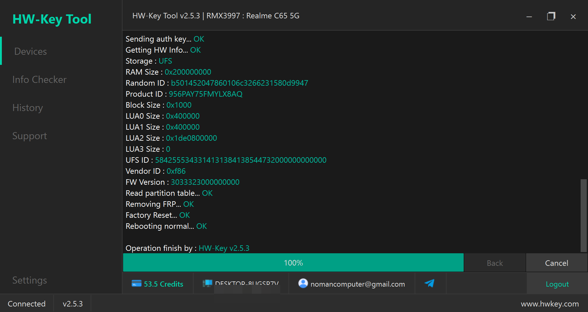 RMX3997 : Realme C65 5G Remove FRP - MTK