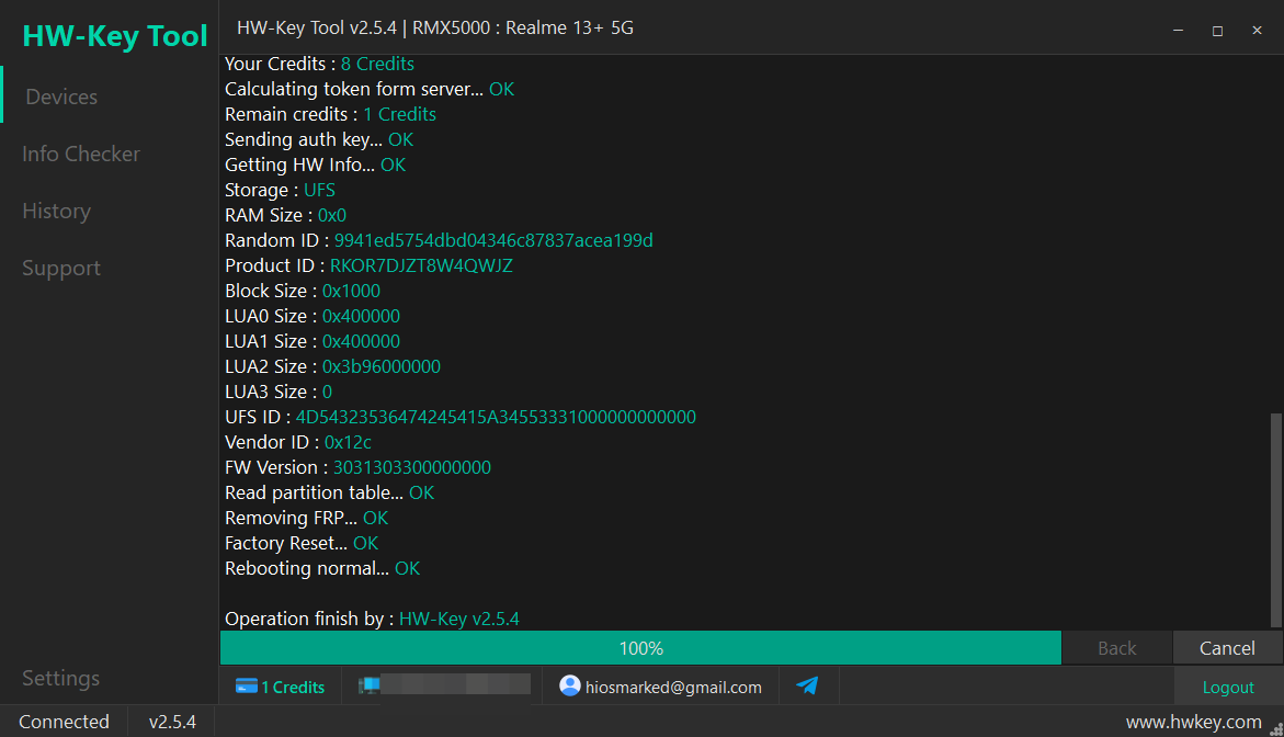 RMX5000 : Realme 13+ 5G Remove FRP - MTK