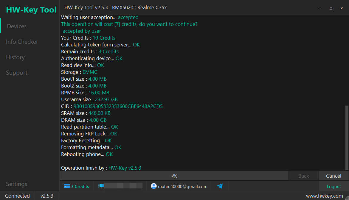 RMX5020 : Realme C75x Remove FRP - MTK
