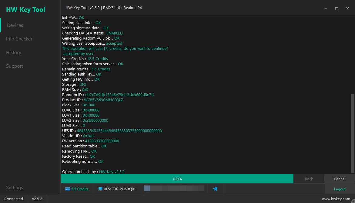 RMX5110 : Realme P4 Remove FRP - MTK