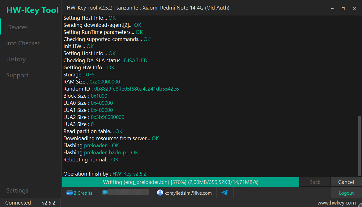 tanzanite : Xiaomi Redmi Note 14 4G (Old Auth) Flash Eng Preloader - MTK