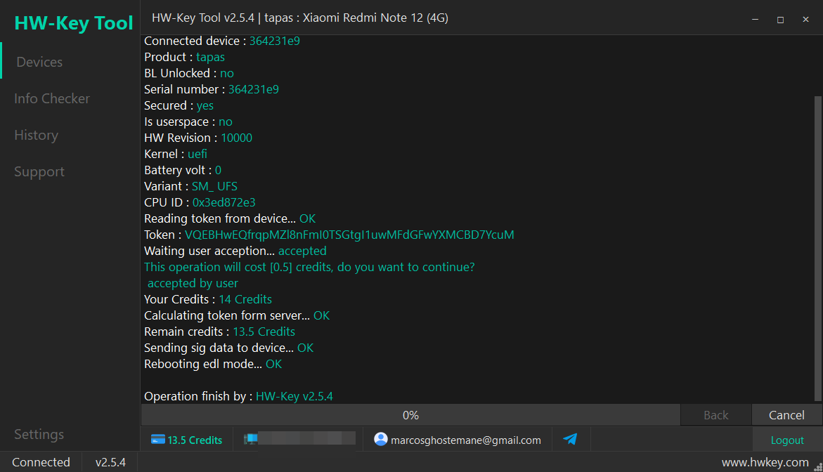 tapas : Xiaomi Redmi Note 12 (4G) Fastboot to EDL