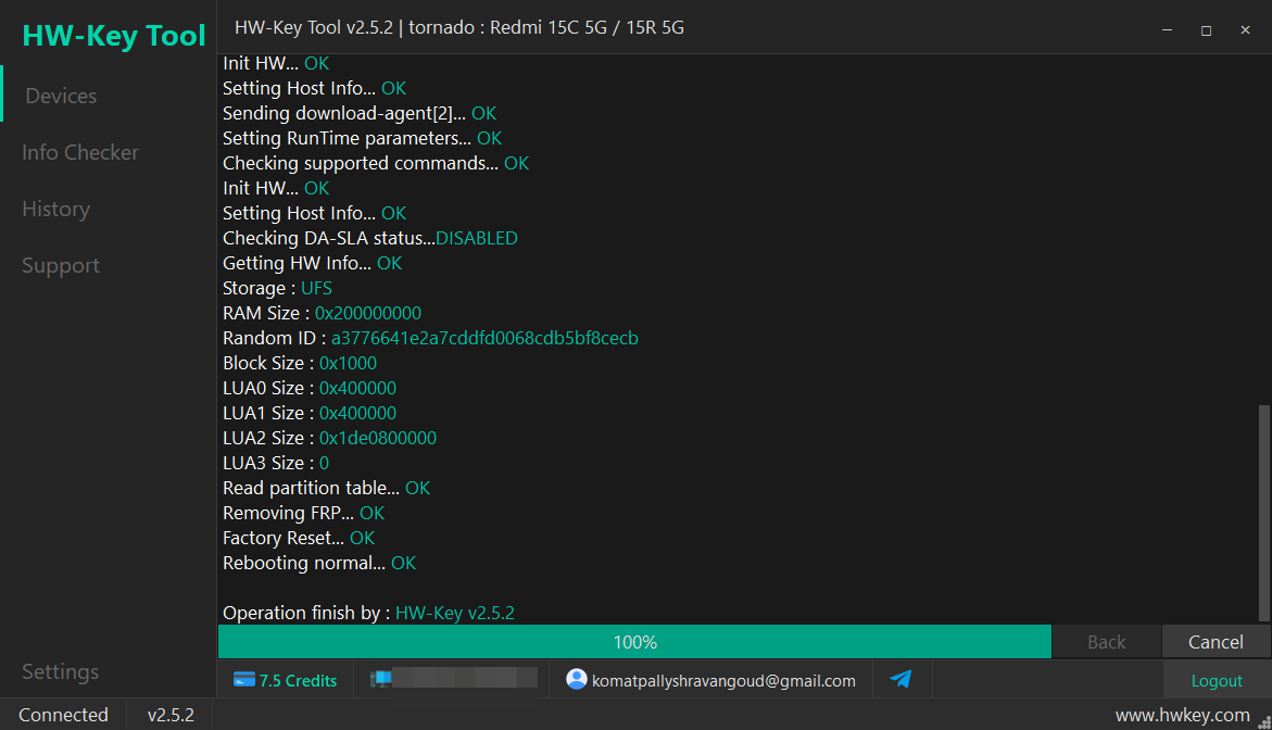 tornado : Redmi 15C 5G / 15R 5G Remove FRP - MTK