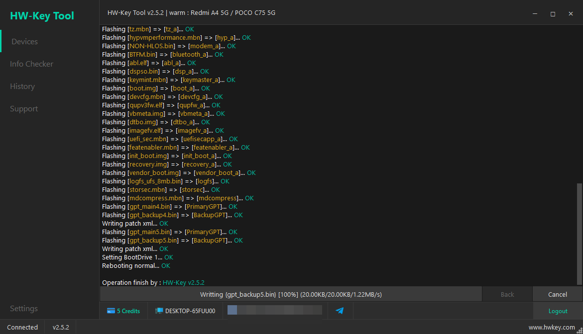 warm : Redmi A4 5G / POCO C75 5G Flash Firmware - EDL Mode