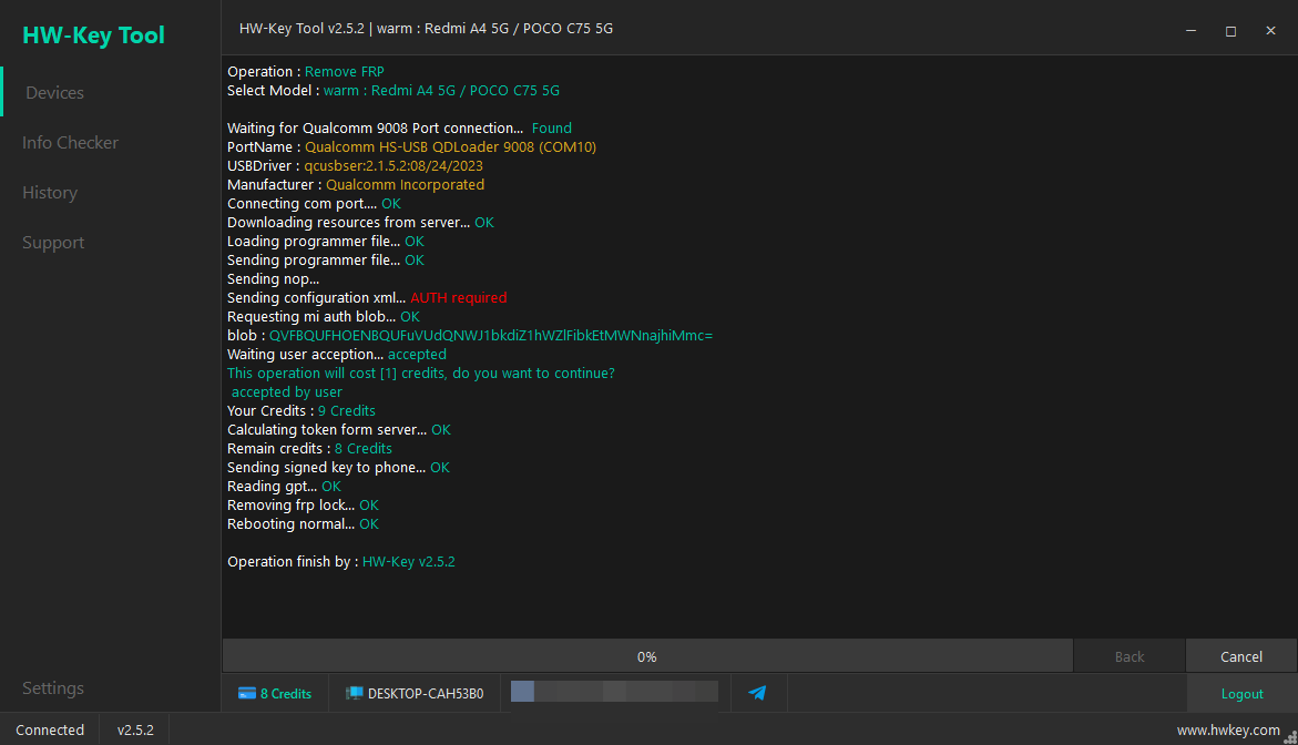 warm : Redmi A4 5G / POCO C75 5G Remove FRP - EDL Mode